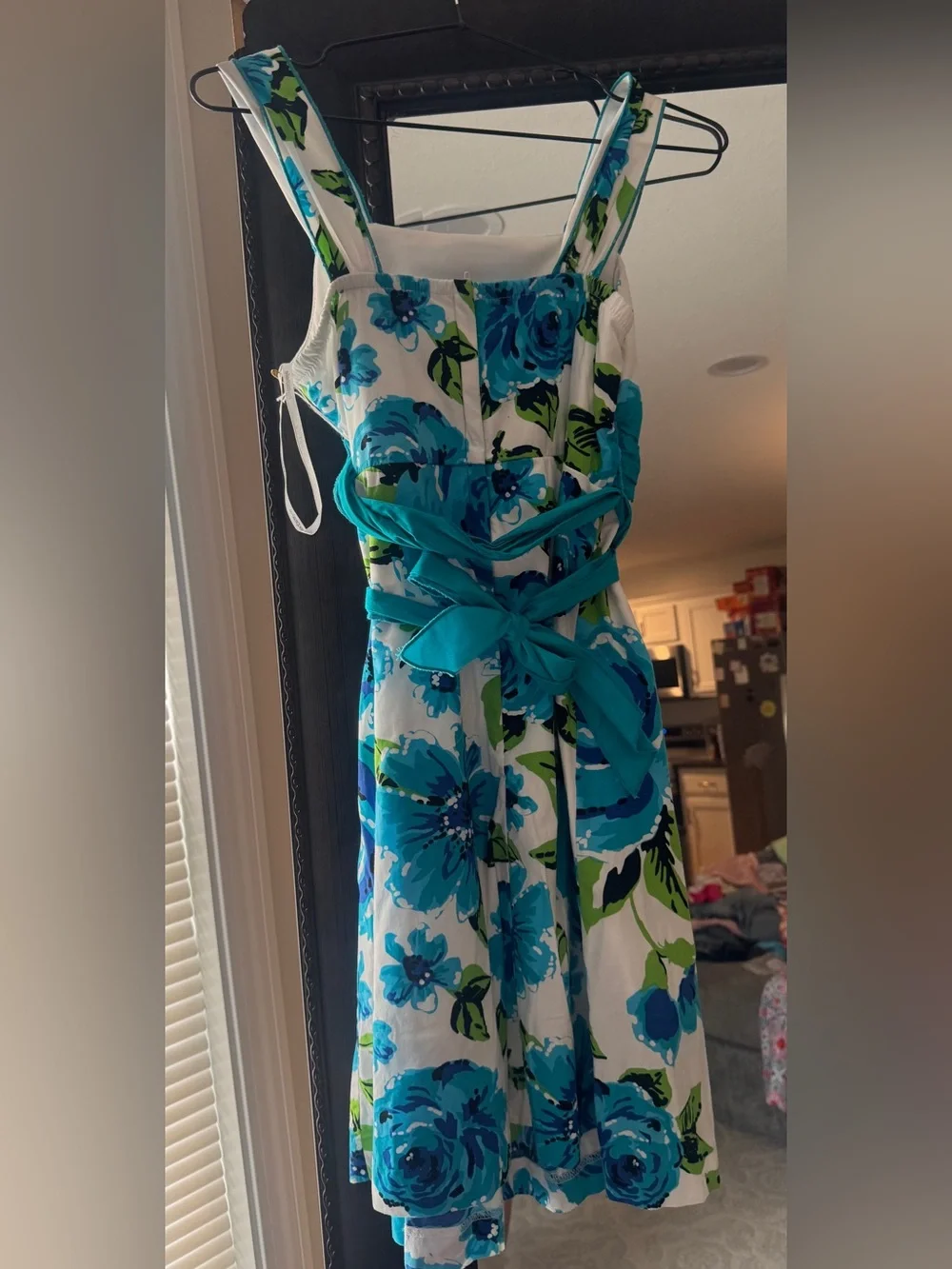 My Michelle Blue and White Floral Bow Sundress